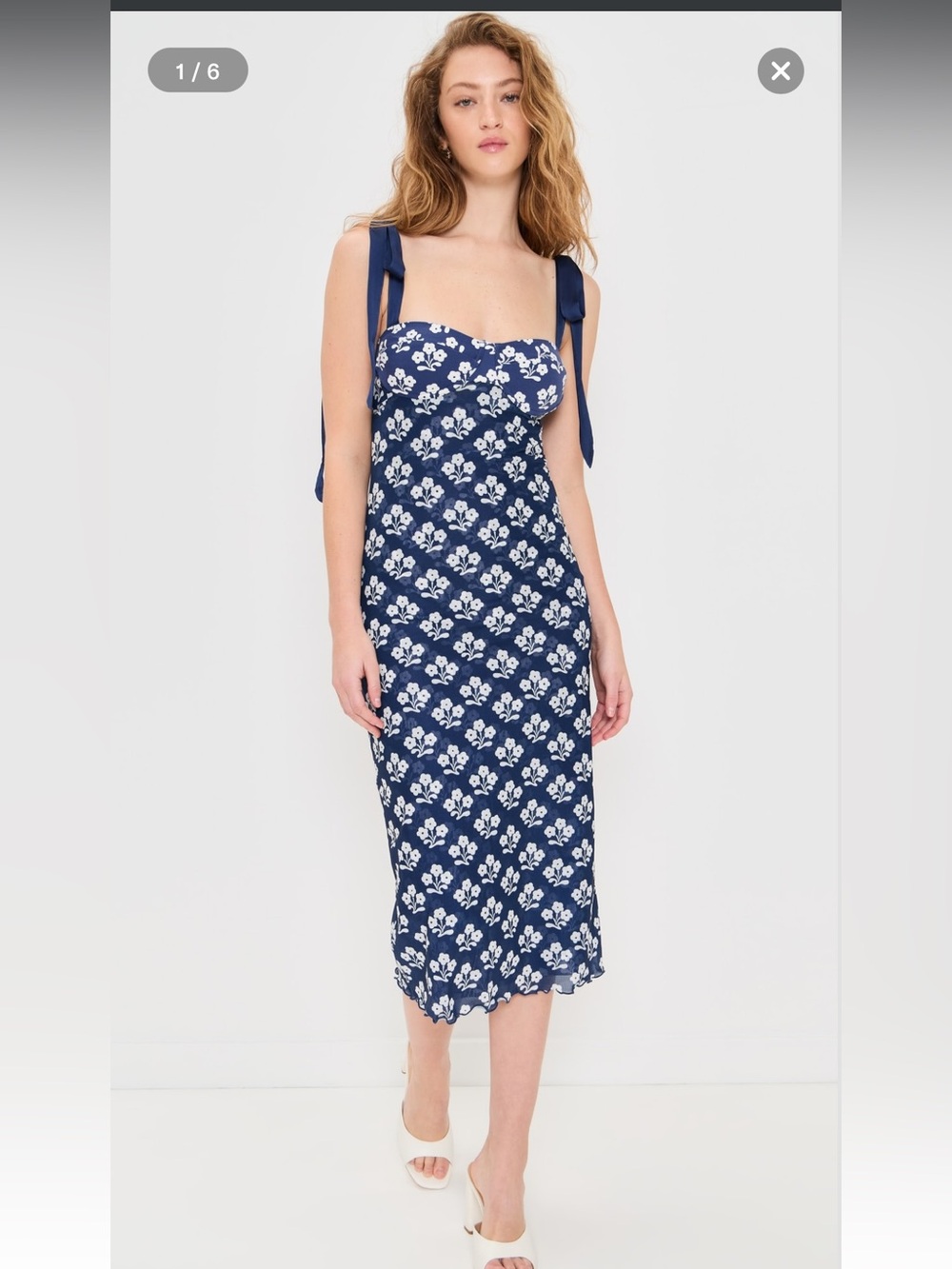 Free People Navy Blue Floral Dress